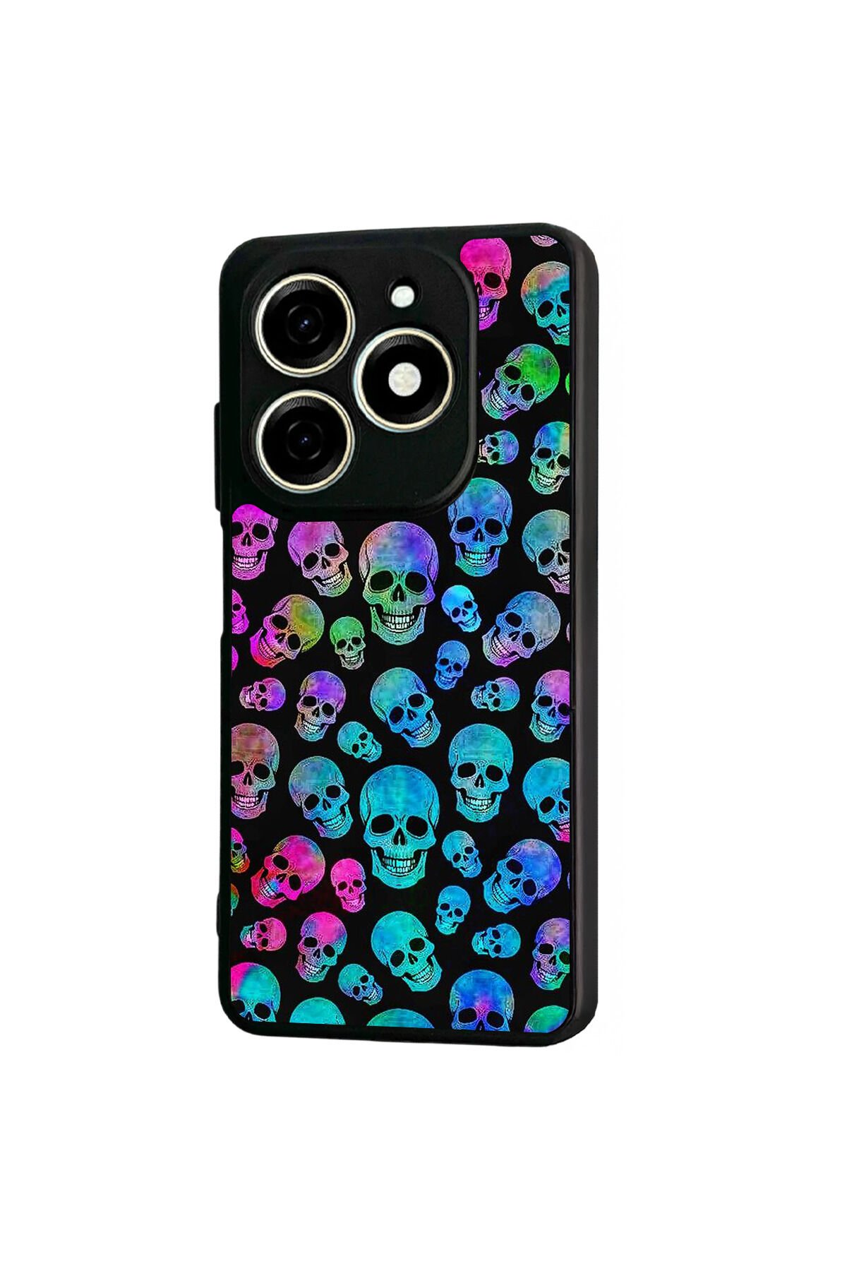 Tecno Spark 20/20C Uyumlu KuruKafa Tasarımlı Glossy Premium Kılıf