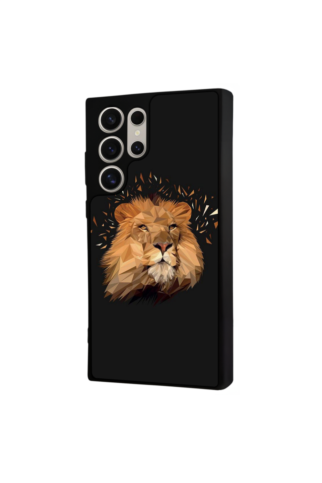 Samsung Galaxy S22 Ultra Uyumlu Aslan Tasarımlı Glossy Premium Kılıf