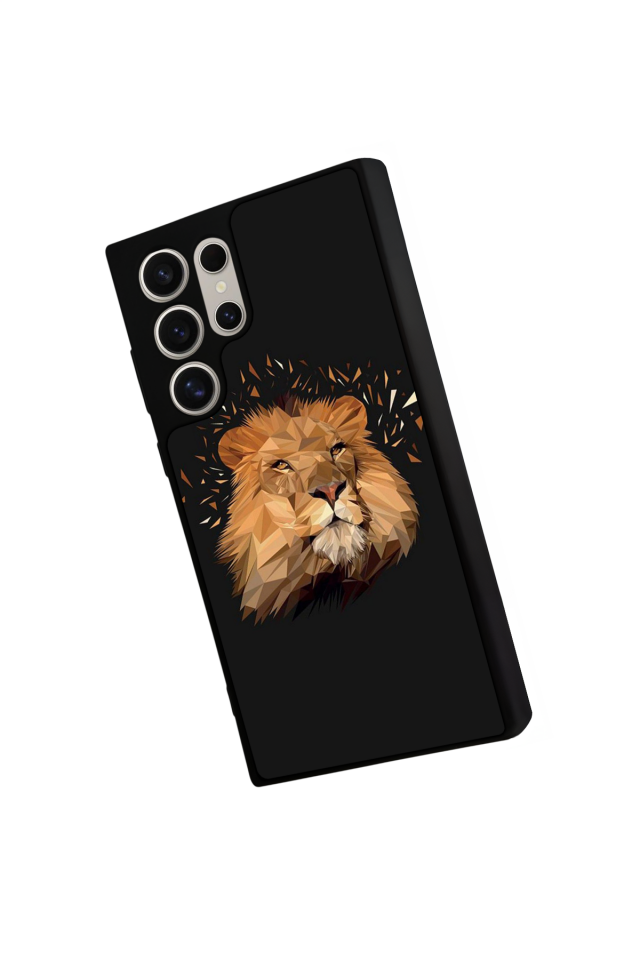 Samsung Galaxy S22 Ultra Uyumlu Aslan Tasarımlı Glossy Premium Kılıf