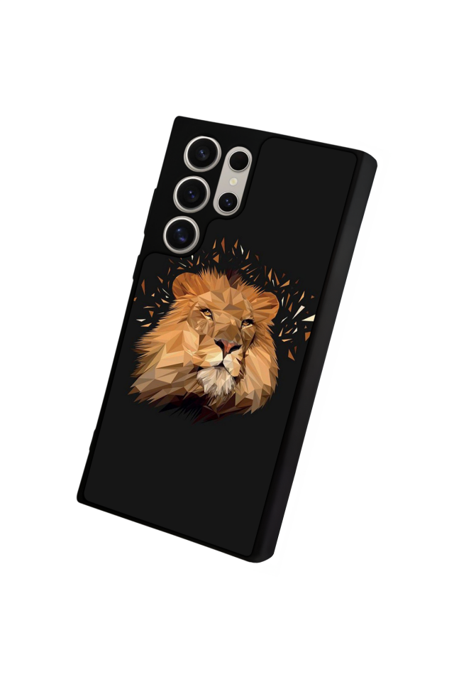 Samsung Galaxy S22 Ultra Uyumlu Aslan Tasarımlı Glossy Premium Kılıf