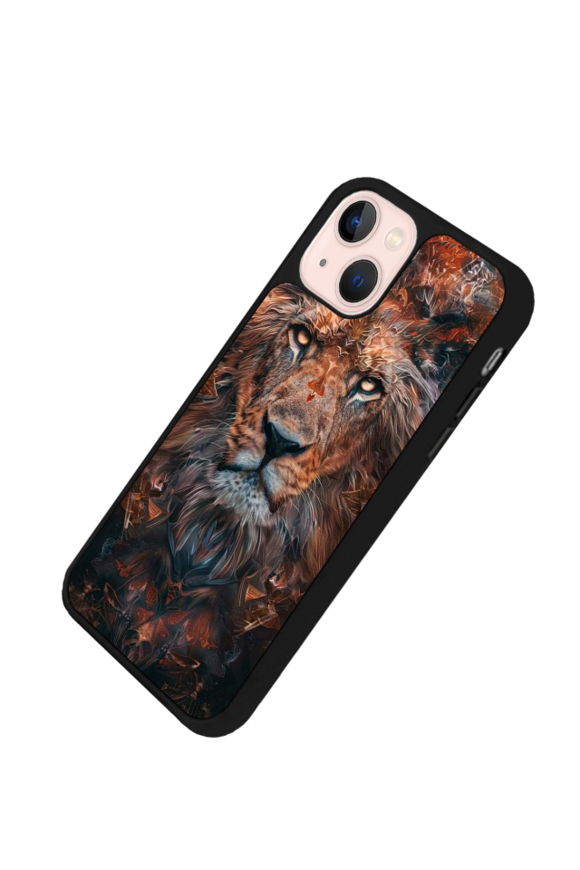 iPhone 14 Plus Uyumlu Aslan Tasarımlı Glossy Premium Kılıf