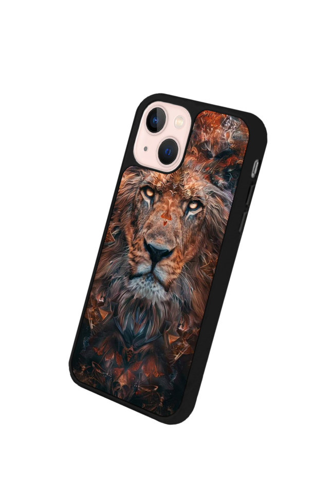 iPhone 14 Plus Uyumlu Aslan Tasarımlı Glossy Premium Kılıf