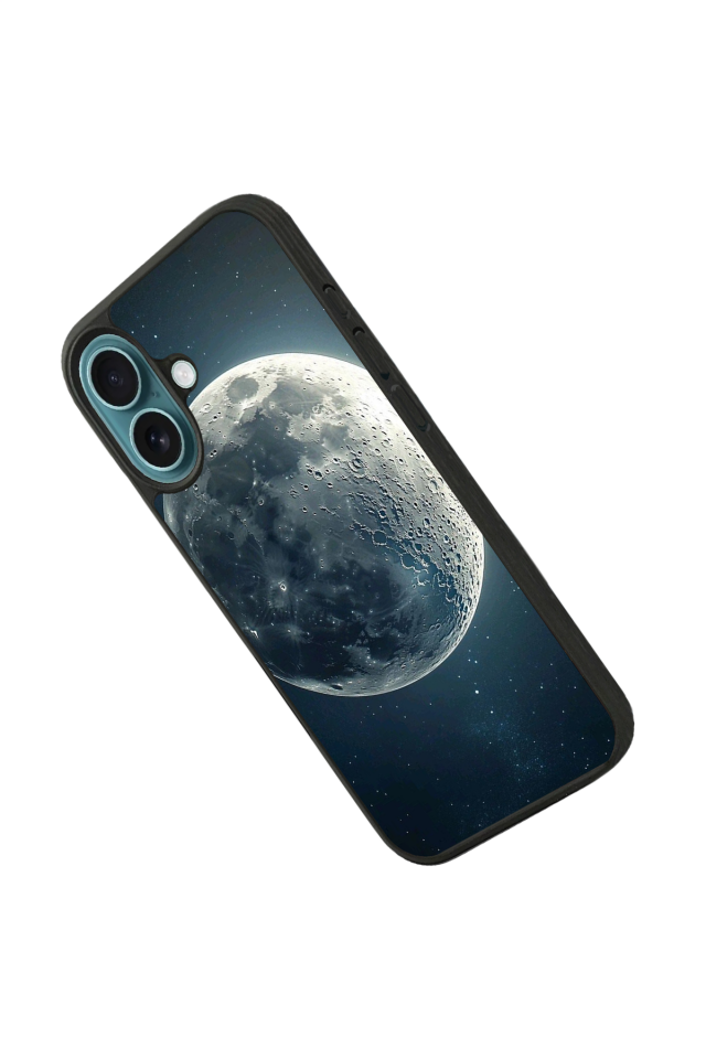 iPhone 16 Plus Uyumlu Ay Tasarımlı Glossy Premium Kılıf