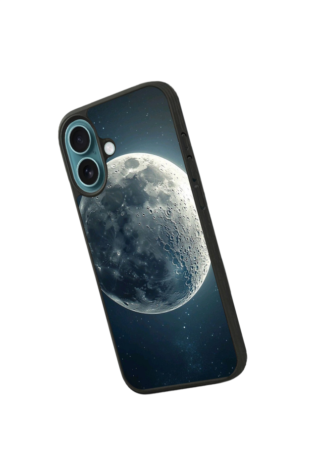 iPhone 16 Plus Uyumlu Ay Tasarımlı Glossy Premium Kılıf