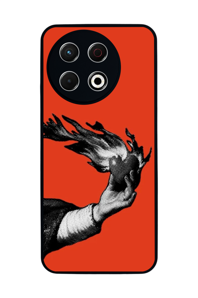 Tecno Spark 30 Pro Uyumlu Kirmizi Tasarımlı Glossy Premium Kılıf