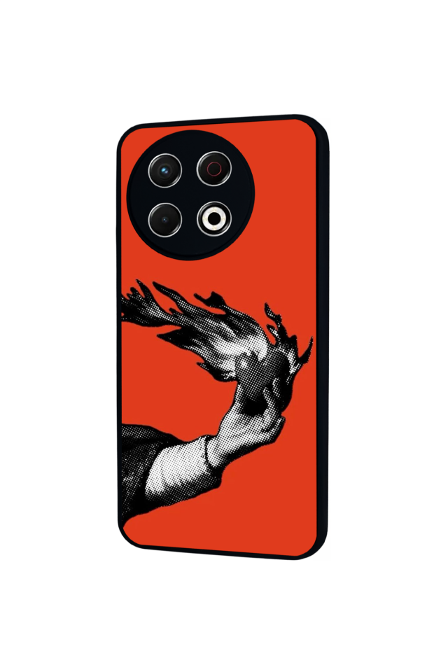 Tecno Spark 30 Pro Uyumlu Kirmizi Tasarımlı Glossy Premium Kılıf