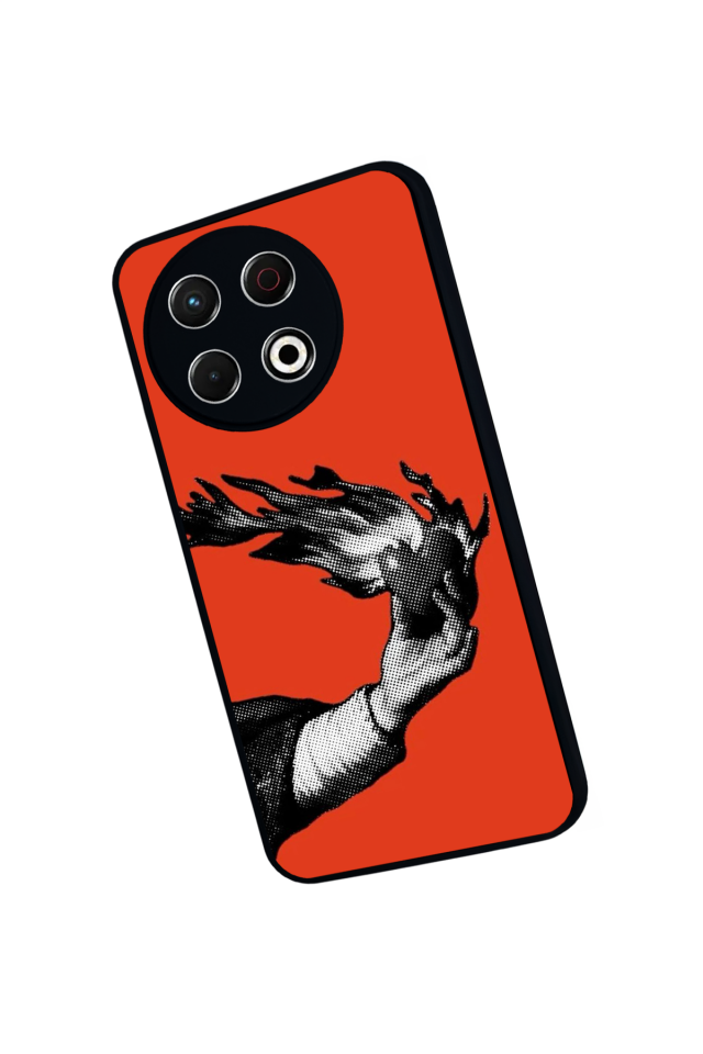 Tecno Spark 30 Pro Uyumlu Kirmizi Tasarımlı Glossy Premium Kılıf