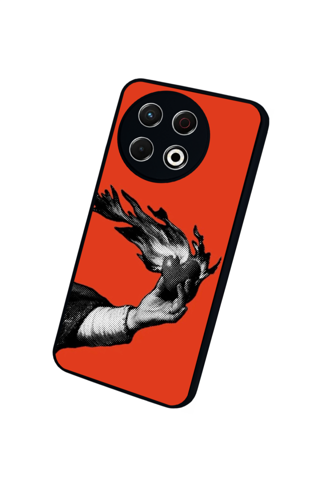 Tecno Spark 30 Pro Uyumlu Kirmizi Tasarımlı Glossy Premium Kılıf