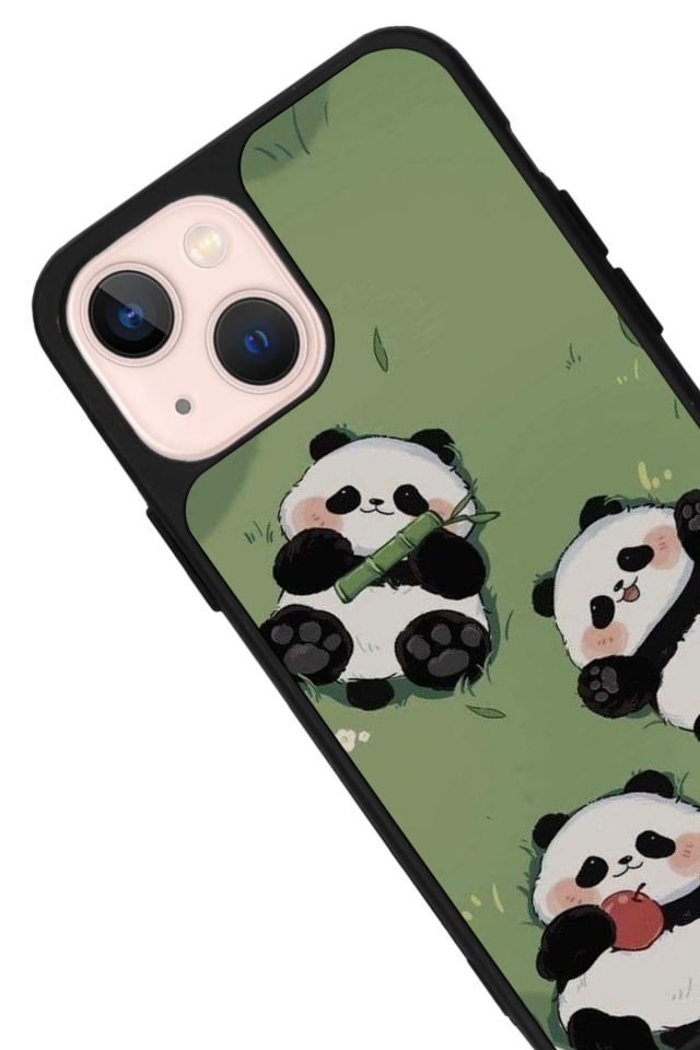 iPhone 15 Uyumlu Panda Tasarımlı Glossy Premium Kılıf
