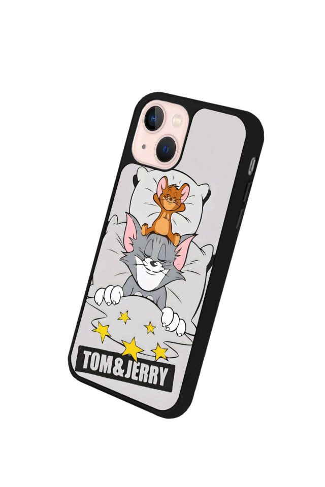 iPhone 13 Mini Uyumlu Tom And Jerry Tasarımlı Glossy Premium Kılıf