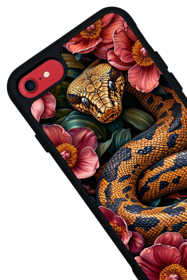 iPhone SE Uyumlu Yılan Tasarımlı Glossy Premium Kılıf