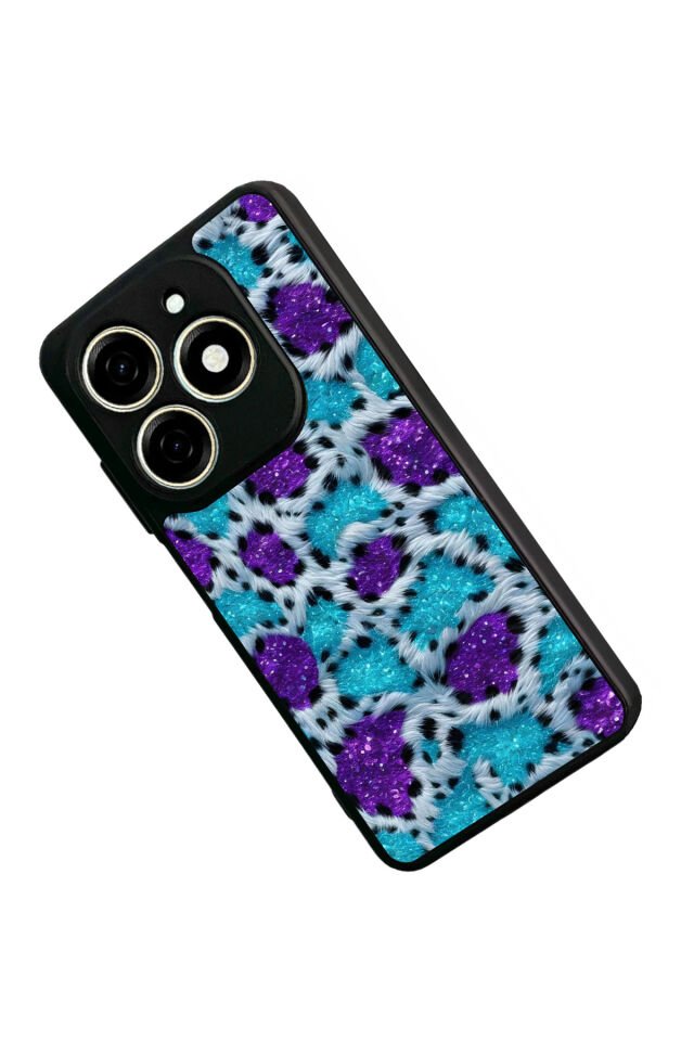 Infınıx Smart 8 Pro Uyumlu Hologram Leopar Tasarımlı Glossy Premium Kılıf