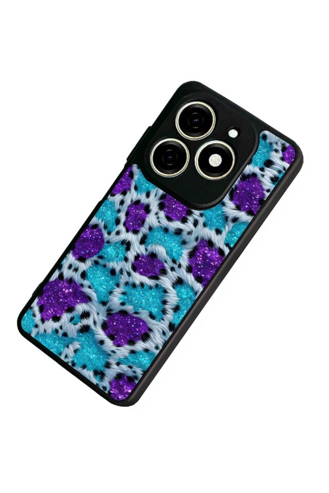 Infınıx Smart 8 Pro Uyumlu Hologram Leopar Tasarımlı Glossy Premium Kılıf