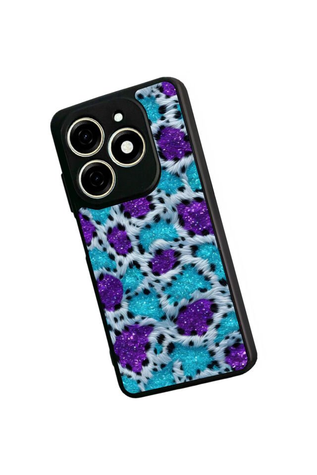 Infınıx Smart 8 Pro Uyumlu Hologram Leopar Tasarımlı Glossy Premium Kılıf