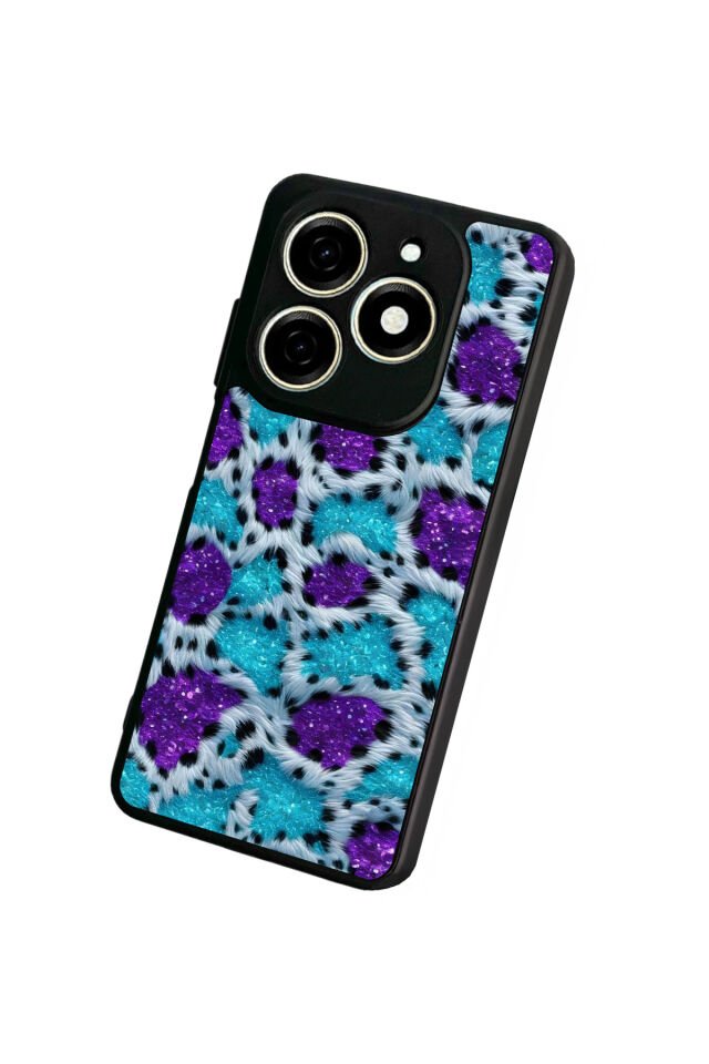 Infınıx Smart 8 Pro Uyumlu Hologram Leopar Tasarımlı Glossy Premium Kılıf