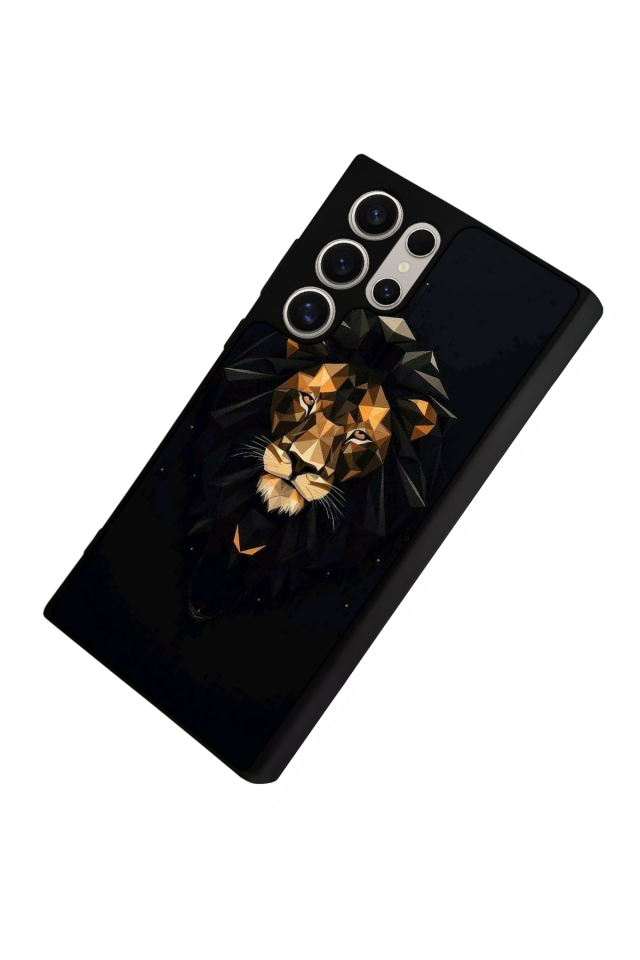 Samsung Galaxy S22 Ultra Uyumlu Aslan Tasarımlı Glossy Premium Kılıf