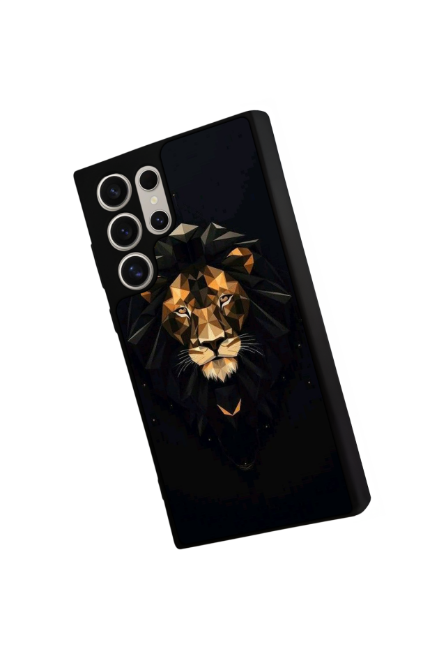 Samsung Galaxy S22 Ultra Uyumlu Aslan Tasarımlı Glossy Premium Kılıf
