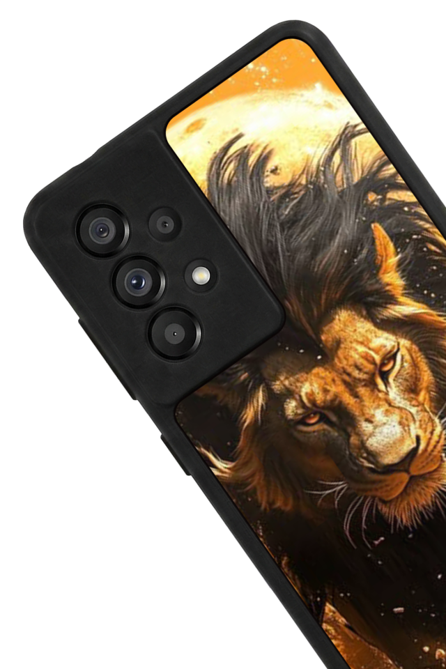 Samsung Galaxy A73 Uyumlu Aslan Tasarımlı Glossy Premium Kılıf