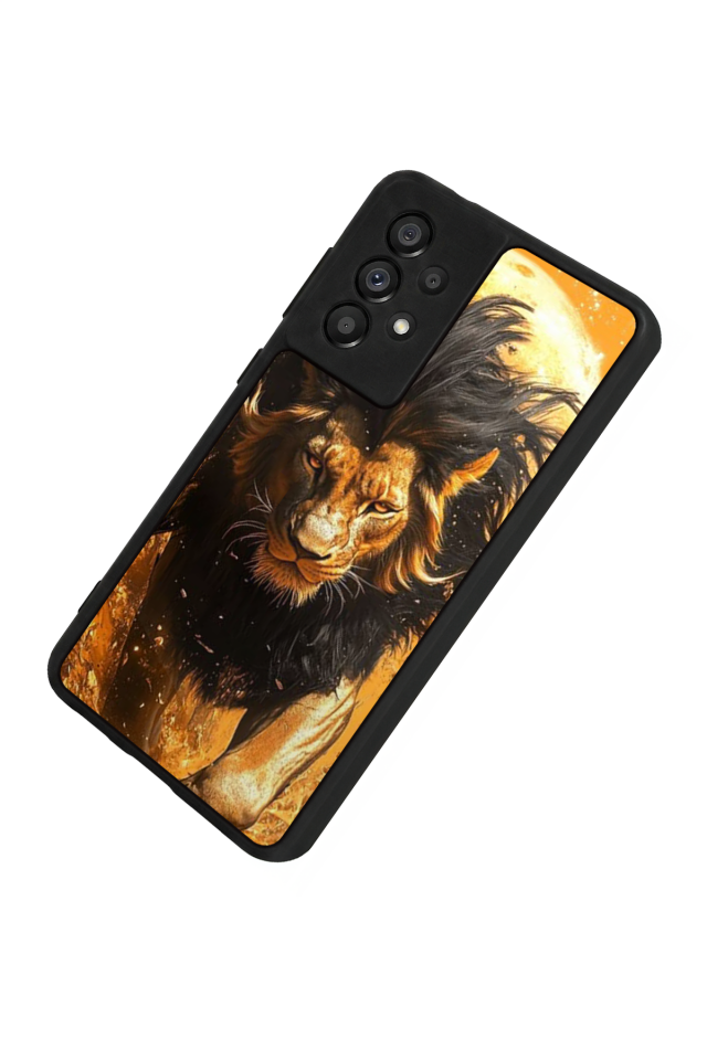 Samsung Galaxy A73 Uyumlu Aslan Tasarımlı Glossy Premium Kılıf