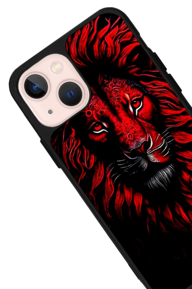 iPhone 14 Plus Uyumlu Aslan Tasarımlı Glossy Premium Kılıf