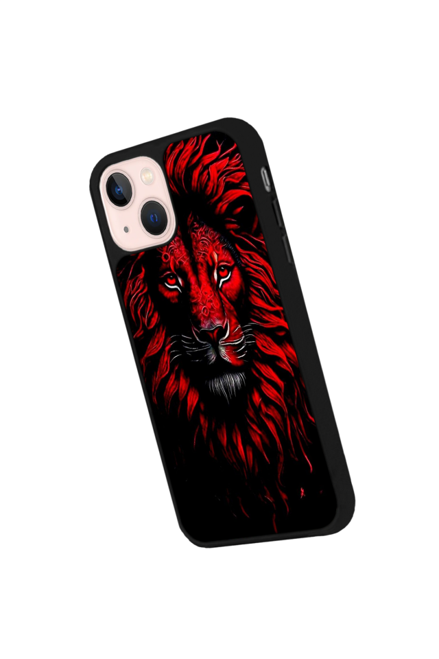 iPhone 14 Plus Uyumlu Aslan Tasarımlı Glossy Premium Kılıf