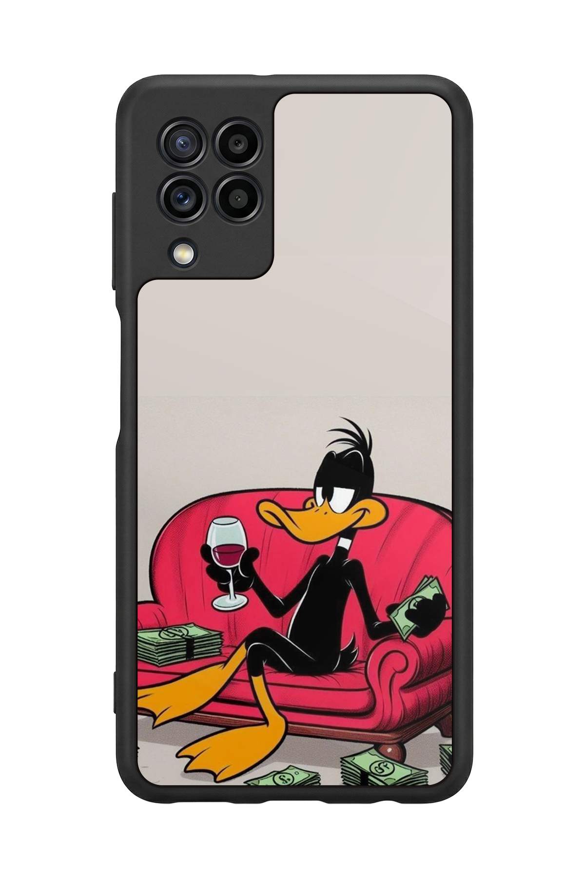 Samsung Galaxy M32 Uyumlu Daffy duck Tasarımlı Glossy Premium Kılıf