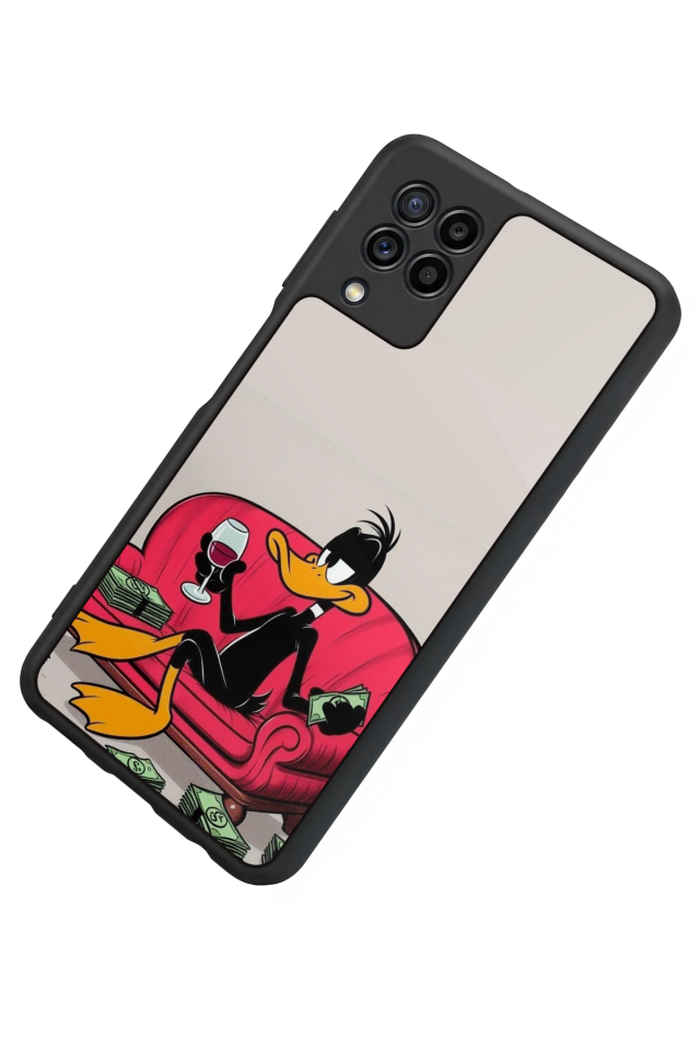 Samsung Galaxy M32 Uyumlu Daffy duck Tasarımlı Glossy Premium Kılıf