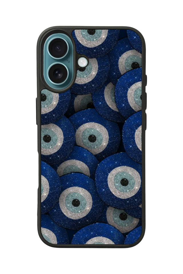 iPhone 16 Uyumlu Nazar Tasarımlı Glossy Premium Kılıf
