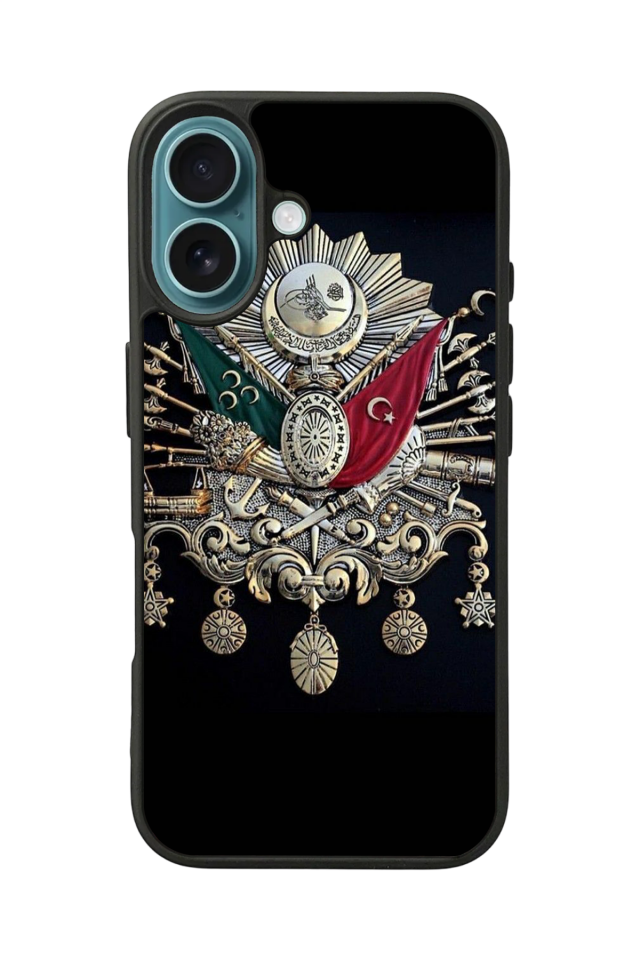 iPhone 16 Plus Uyumlu Osmanli Tugrasi Tasarımlı Glossy Premium Kılıf