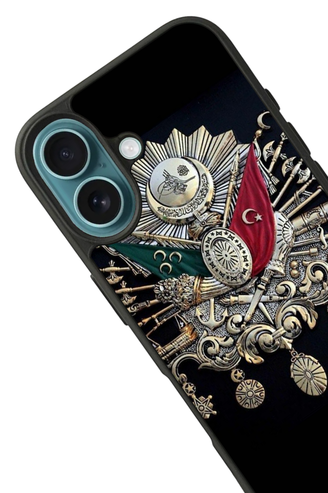 iPhone 16 Plus Uyumlu Osmanli Tugrasi Tasarımlı Glossy Premium Kılıf