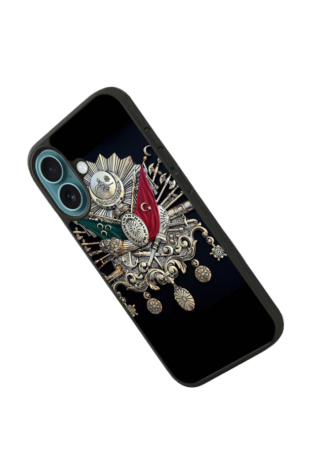 iPhone 16 Plus Uyumlu Osmanli Tugrasi Tasarımlı Glossy Premium Kılıf
