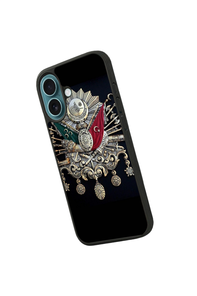 iPhone 16 Plus Uyumlu Osmanli Tugrasi Tasarımlı Glossy Premium Kılıf