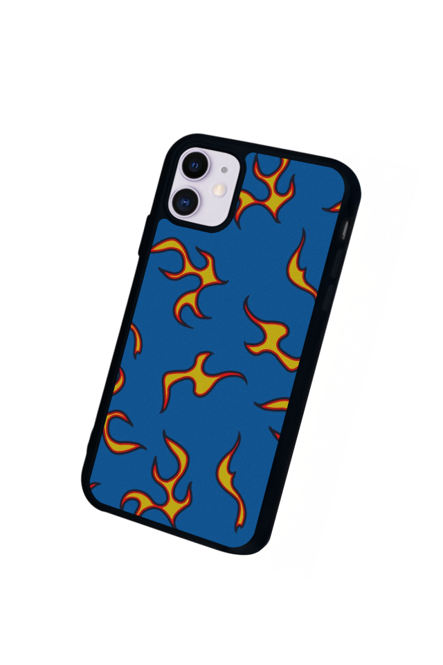 iPhone 11 Uyumlu Retro Flame Patterns Tasarımlı Glossy Premium Kılıf