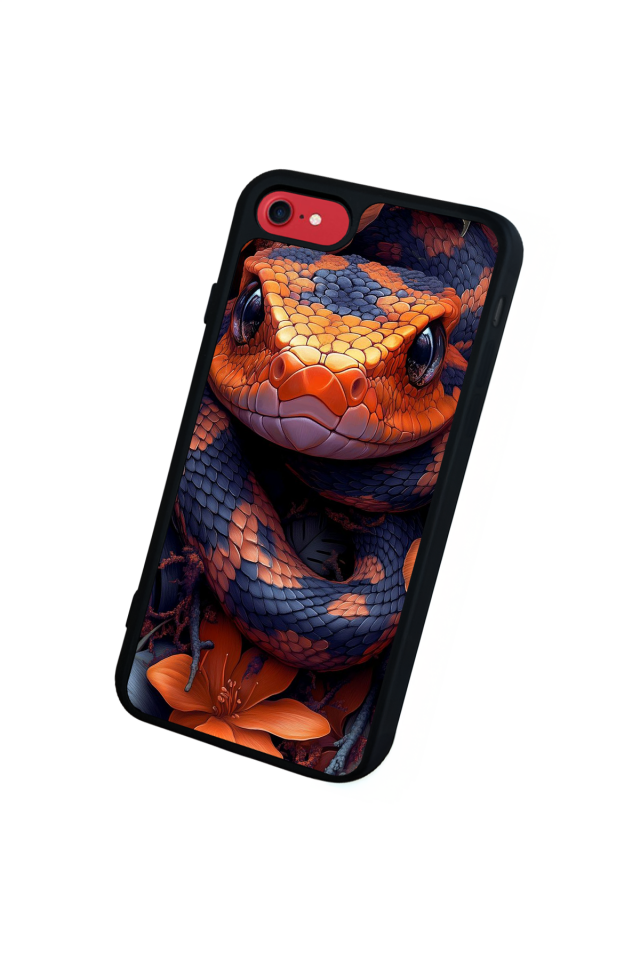iPhone SE Uyumlu Yılan Tasarımlı Glossy Premium Kılıf