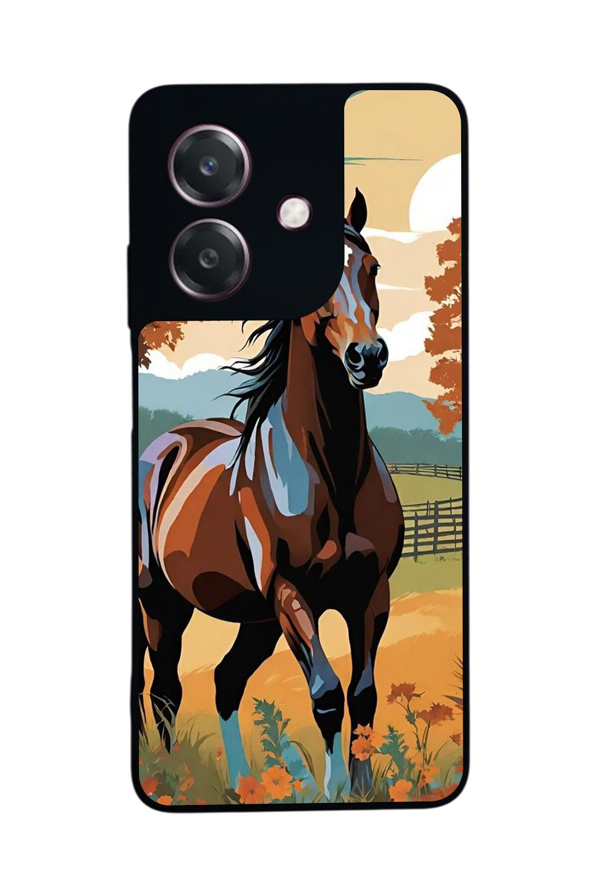 Oppo A3 5G Uyumlu At Horse Tasarımlı Glossy Premium Kılıf