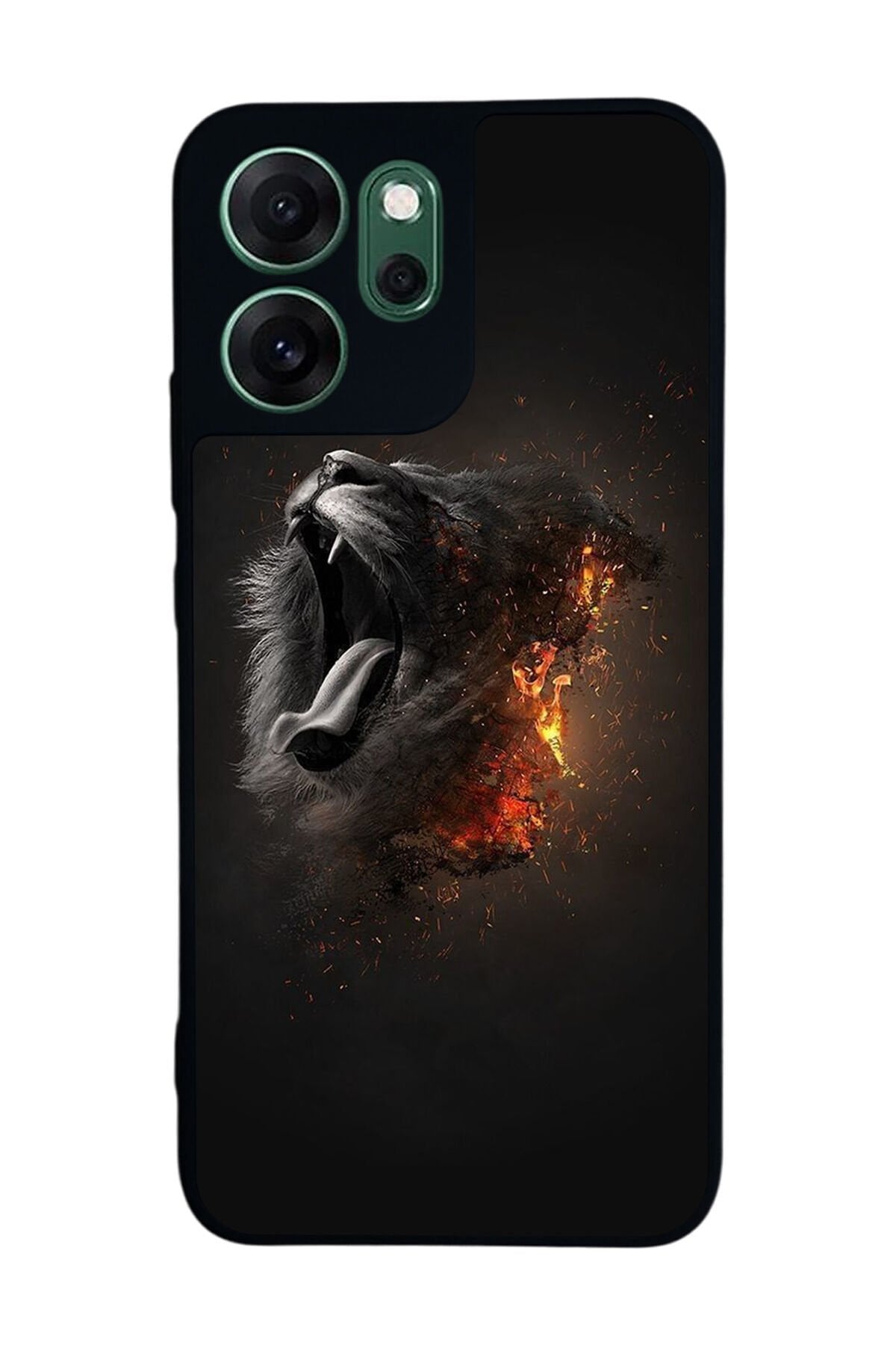 Oppo Reno 14F Uyumlu Aslan Tasarımlı Glossy Premium Kılıf