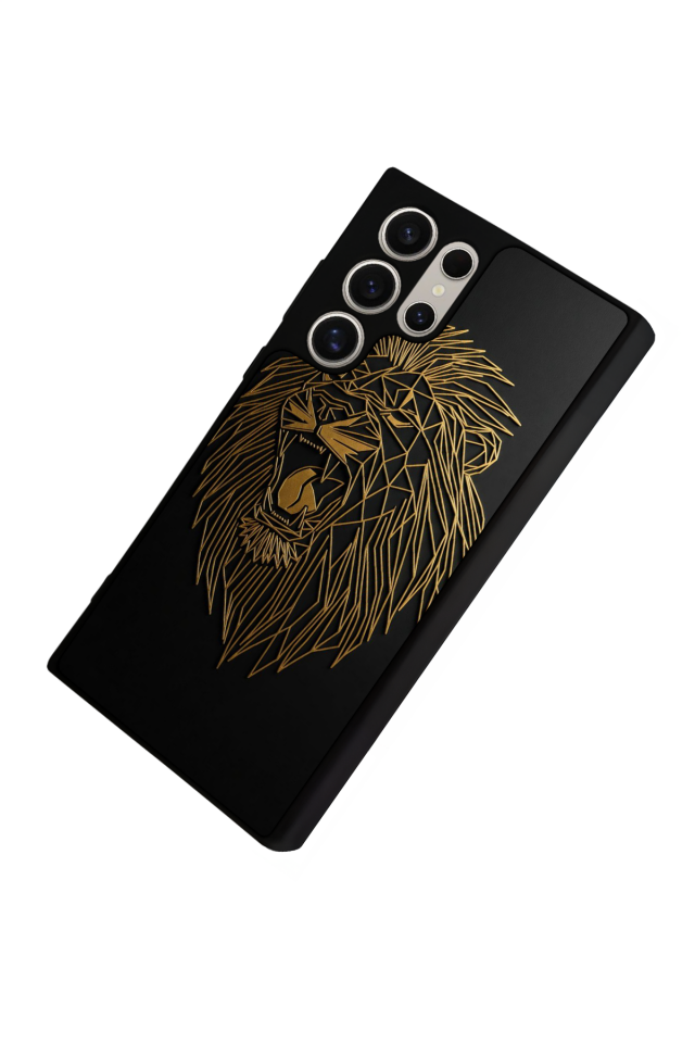 Samsung Galaxy S22 Ultra Uyumlu Aslan Tasarımlı Glossy Premium Kılıf