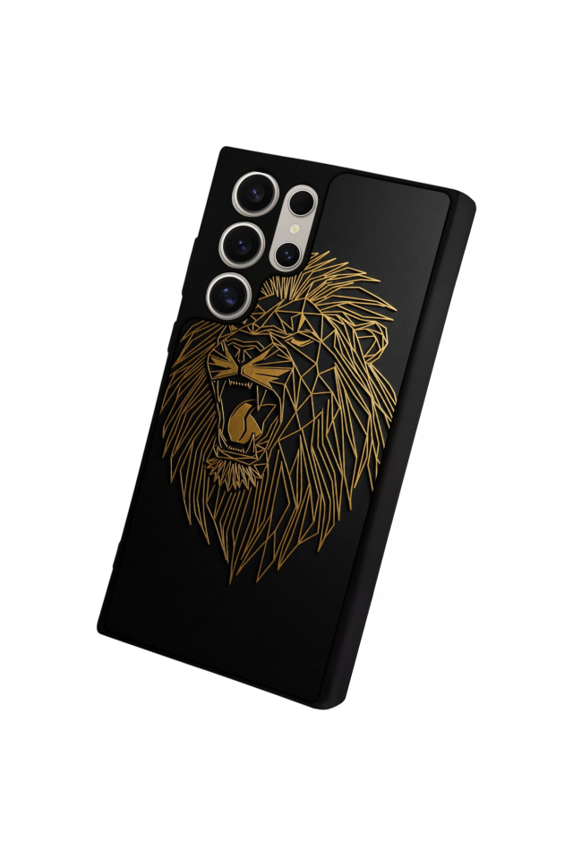 Samsung Galaxy S22 Ultra Uyumlu Aslan Tasarımlı Glossy Premium Kılıf