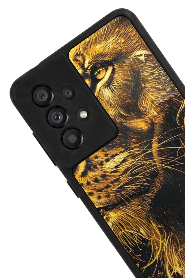 Samsung Galaxy A73 Uyumlu Aslan Tasarımlı Glossy Premium Kılıf