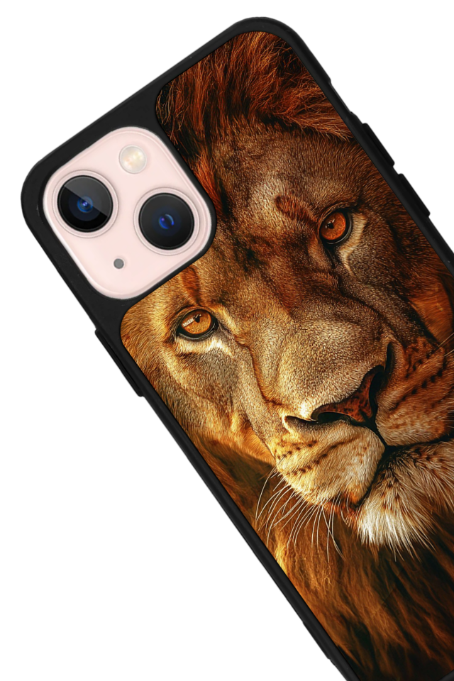 iPhone 14 Plus Uyumlu Aslan Tasarımlı Glossy Premium Kılıf