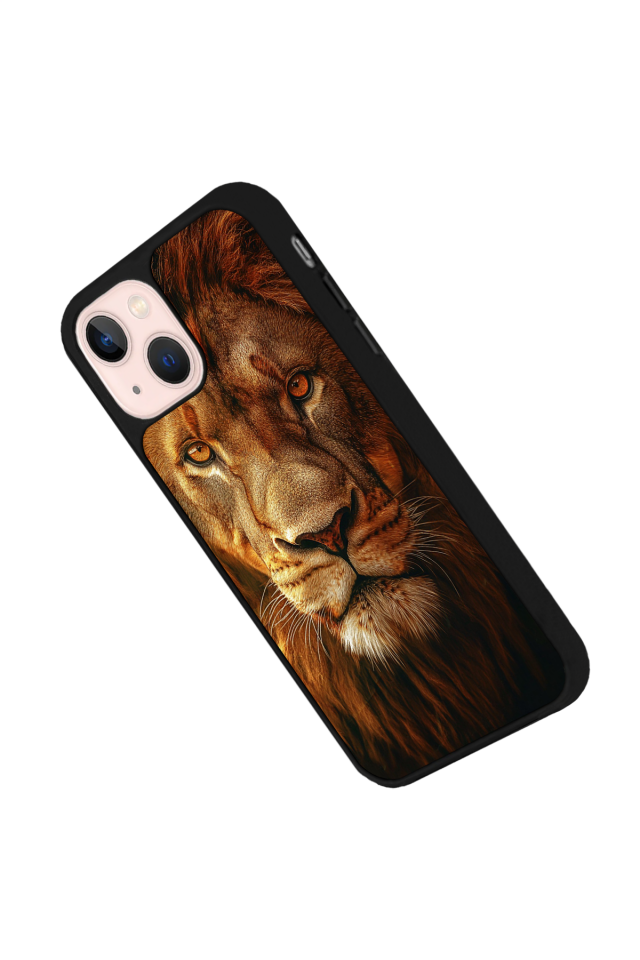 iPhone 14 Plus Uyumlu Aslan Tasarımlı Glossy Premium Kılıf