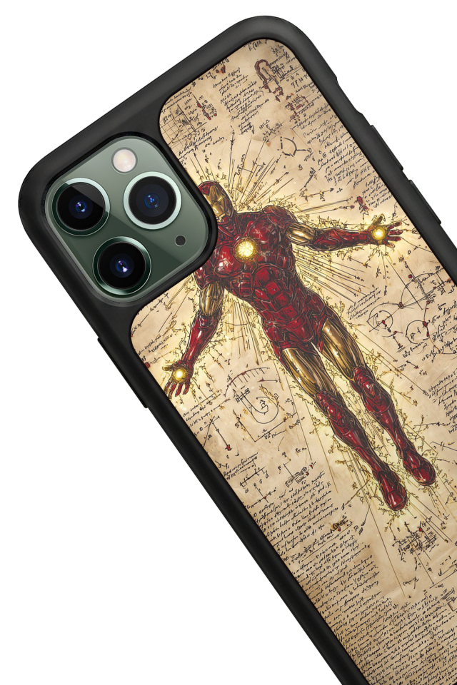 iPhone 11 Pro Max Uyumlu  Iron Man ( Demir Adam ) Tasarımlı Glossy Premium Kılıf