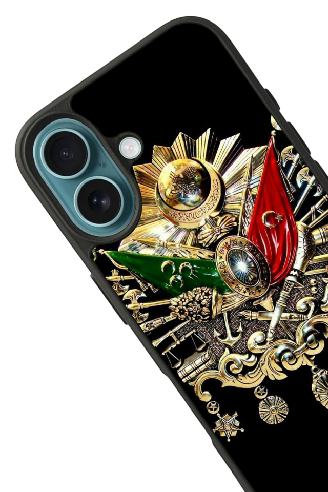 iPhone 16 Plus Uyumlu Osmanli Tugrasi Tasarımlı Glossy Premium Kılıf
