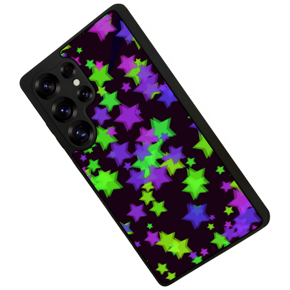 Samsung Galaxy S25 Ultra Uyumlu Retro Yildizlar Tasarımlı Glossy Premium Kılıf