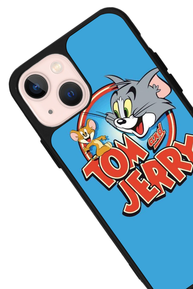 iPhone 13 Mini Uyumlu Tom And Jerry Tasarımlı Glossy Premium Kılıf