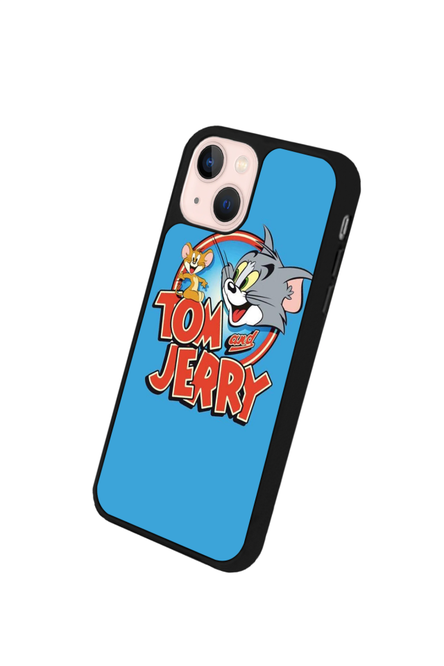iPhone 13 Mini Uyumlu Tom And Jerry Tasarımlı Glossy Premium Kılıf