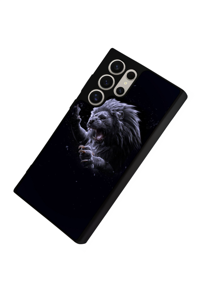 Samsung Galaxy S22 Ultra Uyumlu Aslan Tasarımlı Glossy Premium Kılıf