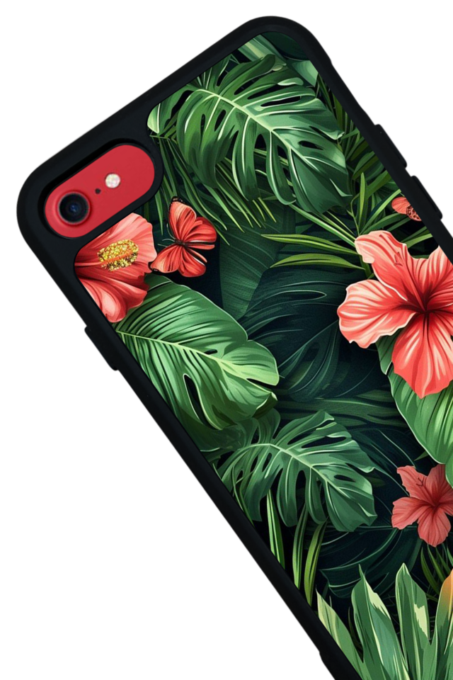 iPhone 8 Uyumlu Botanik Tasarımlı Glossy Premium Kılıf