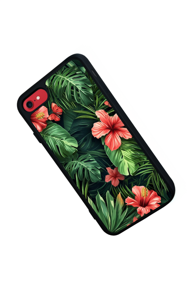 iPhone 8 Uyumlu Botanik Tasarımlı Glossy Premium Kılıf