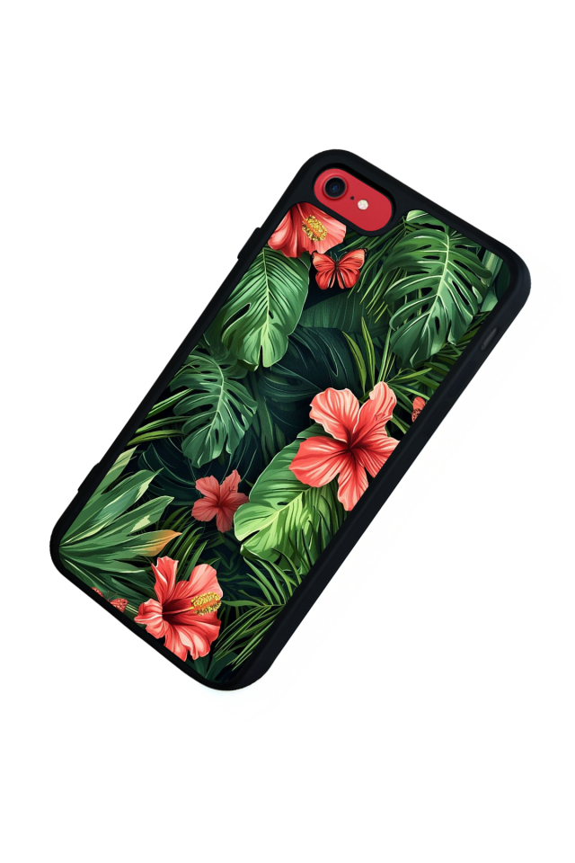 iPhone 8 Uyumlu Botanik Tasarımlı Glossy Premium Kılıf